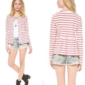 Free People | Striped Peplum Jacket size large